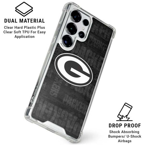 NFL Green Bay Packers Black & White Galaxy S25 Ultra Clear Case