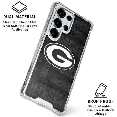 NFL Green Bay Packers Black & White Galaxy S26 Ultra Clear Case
