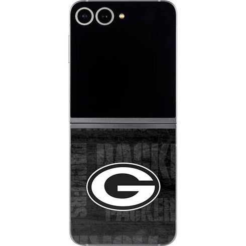 NFL Green Bay Packers Black & White Galaxy Z Flip6 Skin
