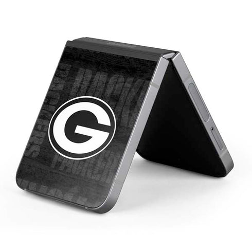 NFL Green Bay Packers Black & White Galaxy Z Flip6 Skin