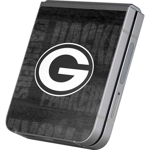 NFL Green Bay Packers Black & White Galaxy Z Flip6 Skin