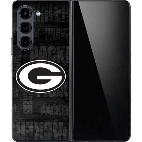NFL Green Bay Packers Black & White Galaxy Z Fold5 5G Skin