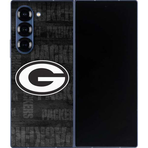 NFL Green Bay Packers Black & White Galaxy Z Fold6 Skin
