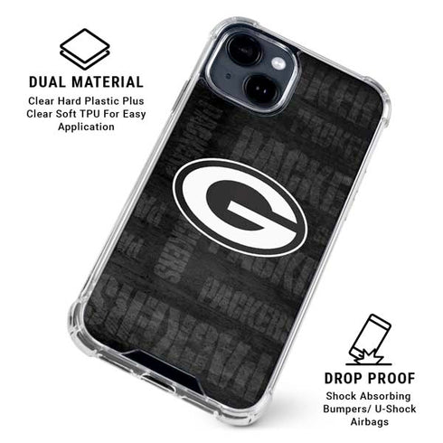 NFL Green Bay Packers Black & White iPhone 15 Clear Case