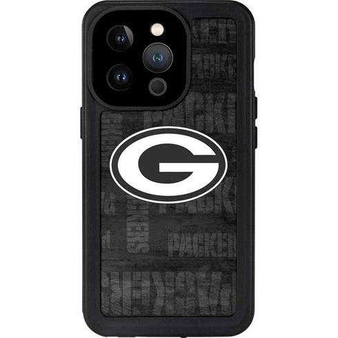NFL Green Bay Packers Black & White iPhone 15 Pro Waterproof Case