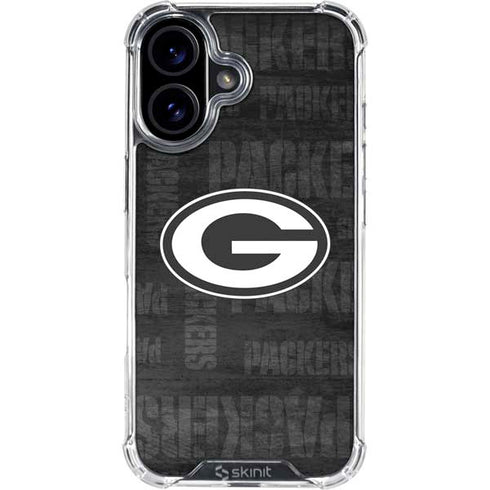 NFL Green Bay Packers Black & White iPhone 16 Plus Clear Case