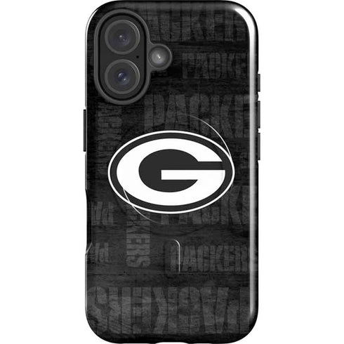 NFL Green Bay Packers Black & White iPhone 16 Plus Magsafe Impact Case
