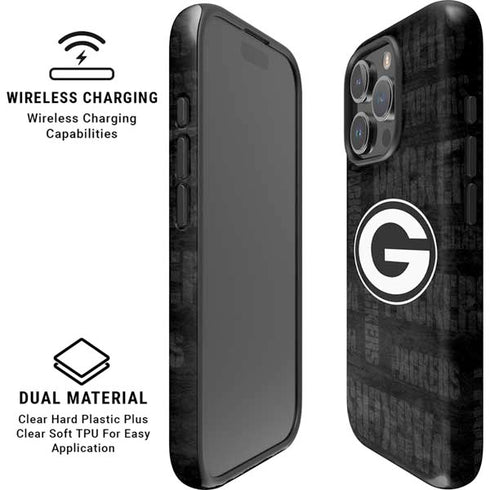 NFL Green Bay Packers Black & White iPhone 16 Pro Magsafe Impact Case