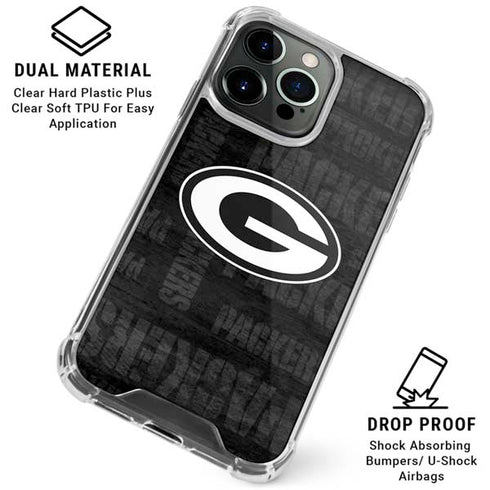 NFL Green Bay Packers Black & White iPhone 16 Pro Max Clear Case