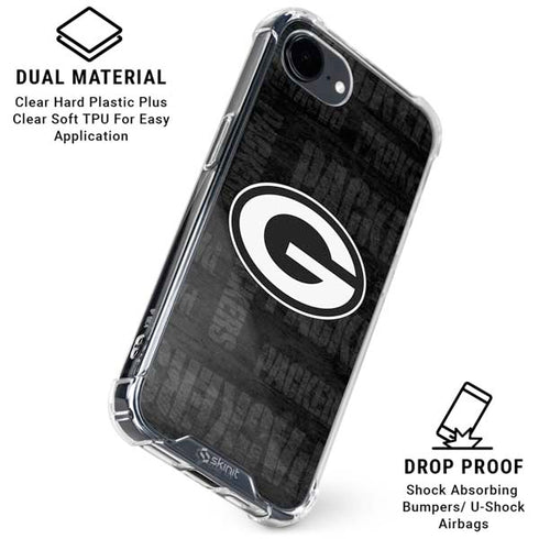 NFL Green Bay Packers Black & White iPhone 16e Clear Case