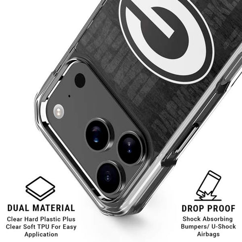 NFL Green Bay Packers Black & White iPhone 17 Pro Max Clear Case