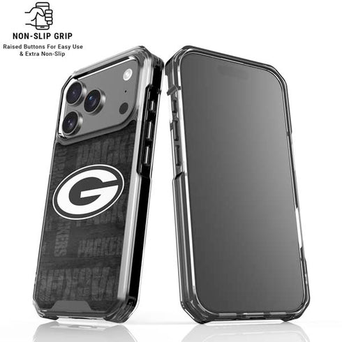 NFL Green Bay Packers Black & White iPhone 18 Pro Clear Case