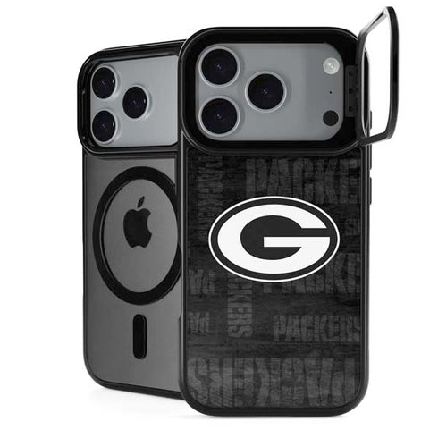 NFL Green Bay Packers Black & White iPhone 18 Pro Kickstand Case