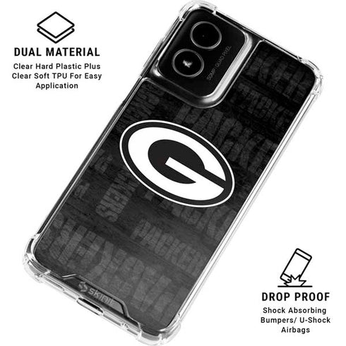 NFL Green Bay Packers Black & White Moto G Power 5G (2024) Clear Case