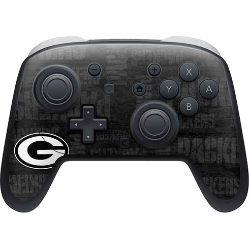 NFL Green Bay Packers Black & White Nintendo Switch 2 (2025) Pro Controller Skin