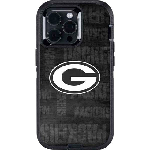 NFL Green Bay Packers Black & White Otterbox Defender iPhone Skin
