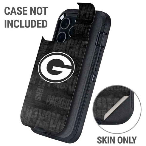 NFL Green Bay Packers Black & White Otterbox Defender iPhone Skin