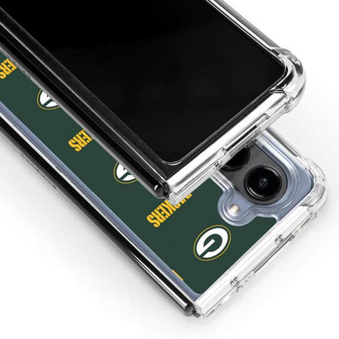 NFL Green Bay Packers Blitz Series Galaxy Z Fold5 5G Clear Case