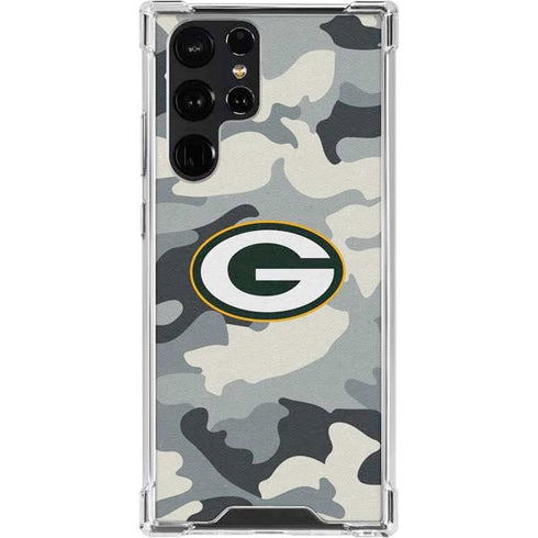 NFL Green Bay Packers Camo Galaxy S23 Ultra Clear Case