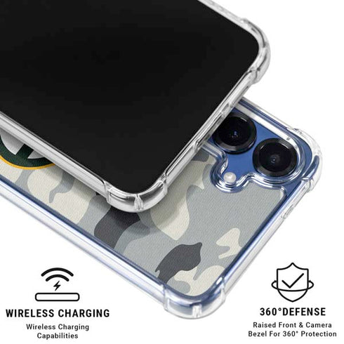 NFL Green Bay Packers Camo Galaxy S25 Plus Clear Case