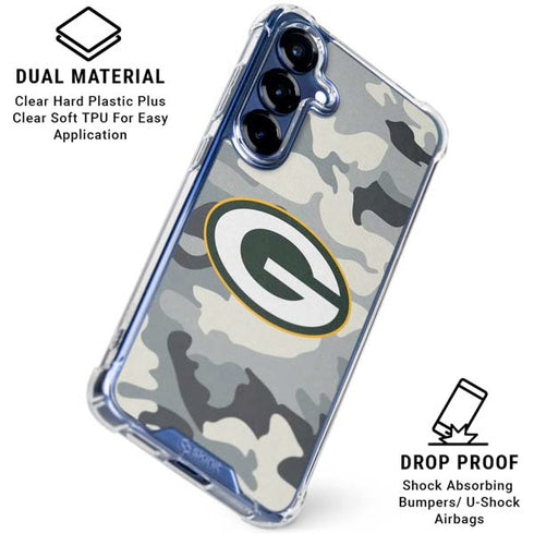 NFL Green Bay Packers Camo Galaxy S25 Plus Clear Case
