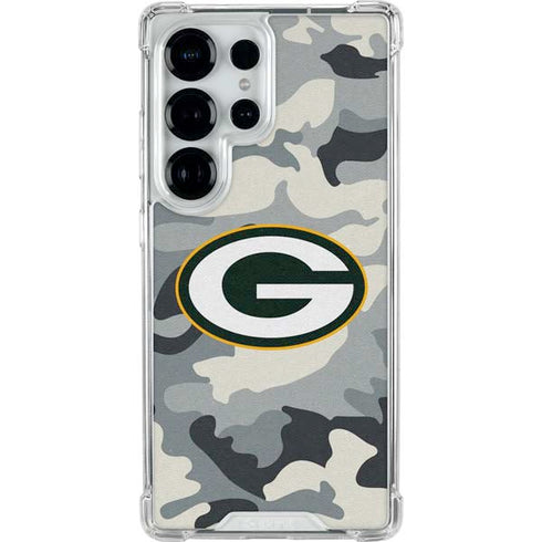 NFL Green Bay Packers Camo Galaxy S25 Ultra Clear Case
