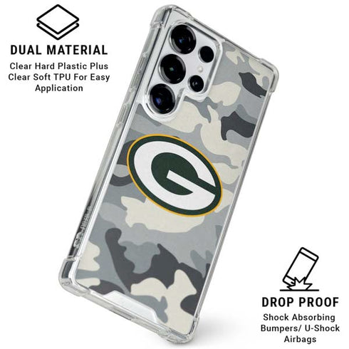 NFL Green Bay Packers Camo Galaxy S25 Ultra Clear Case
