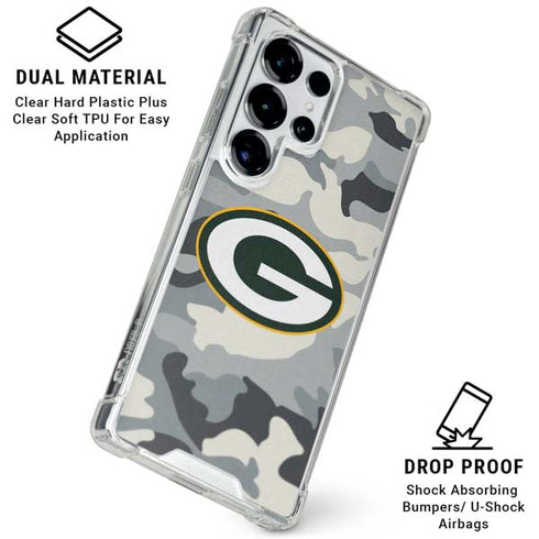 NFL Green Bay Packers Camo Galaxy S26 Ultra Clear Case