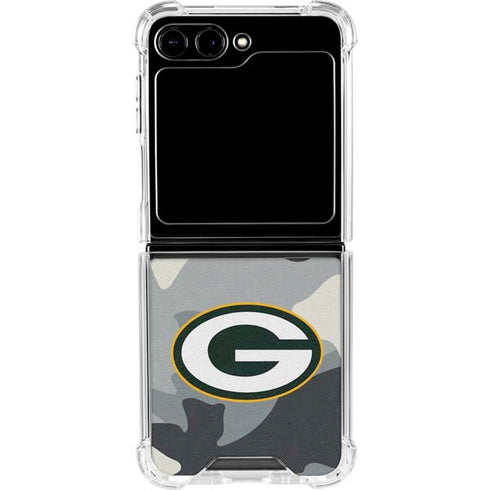 NFL Green Bay Packers Camo Galaxy Z Flip6 Clear Case
