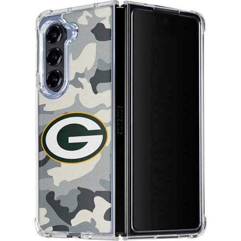 NFL Green Bay Packers Camo Galaxy Z Fold5 5G Clear Case