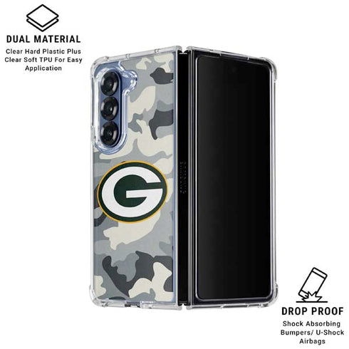 NFL Green Bay Packers Camo Galaxy Z Fold6 Clear Case