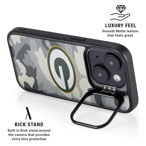 NFL Green Bay Packers Camo iPhone 15 Kickstand Case