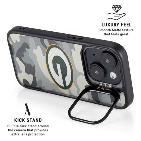 NFL Green Bay Packers Camo iPhone 15 Plus Kickstand Case