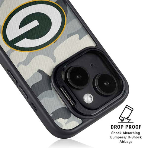 NFL Green Bay Packers Camo iPhone 15 Plus Kickstand Case