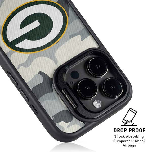 NFL Green Bay Packers Camo iPhone 15 Pro Max Kickstand Case