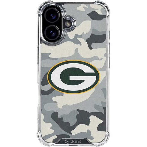 NFL Green Bay Packers Camo iPhone 16 Plus Clear Case
