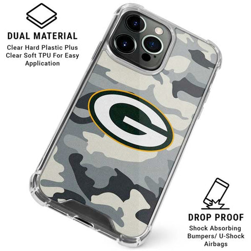 NFL Green Bay Packers Camo iPhone 16 Pro Max Clear Case