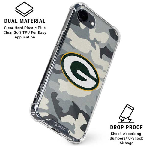 NFL Green Bay Packers Camo iPhone 16e Clear Case
