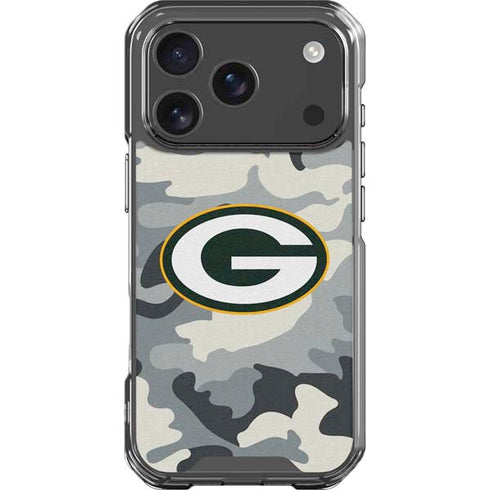 NFL Green Bay Packers Camo iPhone 18 Pro Clear Case