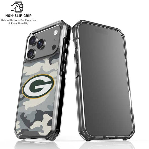 NFL Green Bay Packers Camo iPhone 18 Pro Clear Case