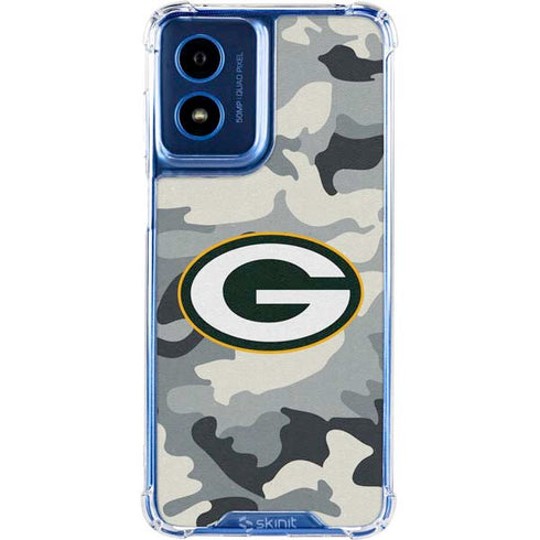 NFL Green Bay Packers Camo Moto G Play 4G (2024) Clear Case