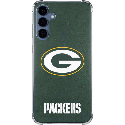 NFL Green Bay Packers Distressed Galaxy A55 5G Clear Case