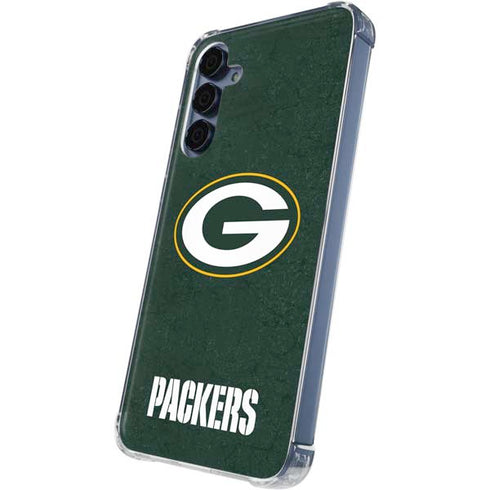 NFL Green Bay Packers Distressed Galaxy A55 5G Clear Case