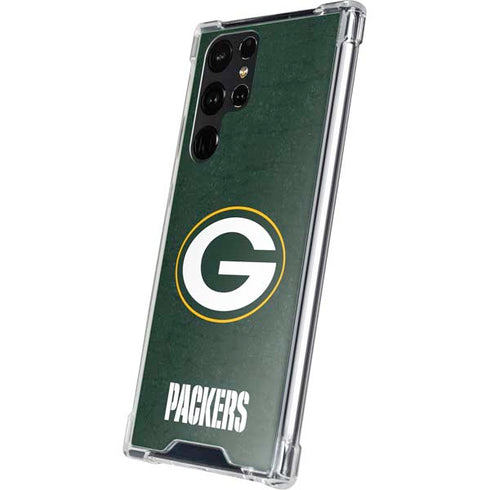 NFL Green Bay Packers Distressed Galaxy S23 Ultra Clear Case