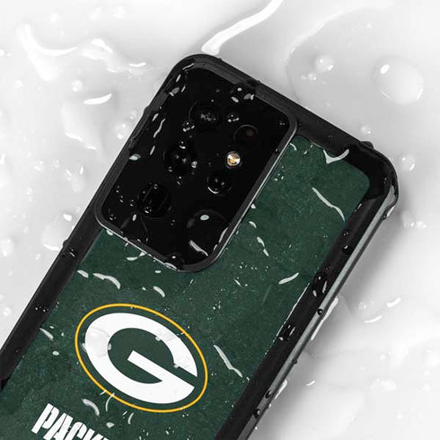 NFL Green Bay Packers Distressed Galaxy S24 Ultra Waterproof Case