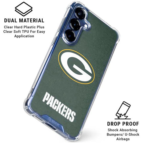 NFL Green Bay Packers Distressed Galaxy S25 Clear Case