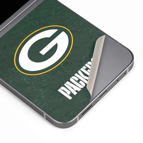 NFL Green Bay Packers Distressed Galaxy Z Flip6 Skin