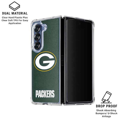 NFL Green Bay Packers Distressed Galaxy Z Fold6 Clear Case