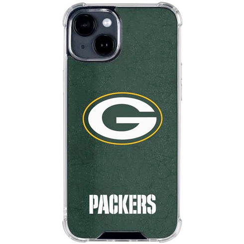 NFL Green Bay Packers Distressed iPhone 15 Clear Case