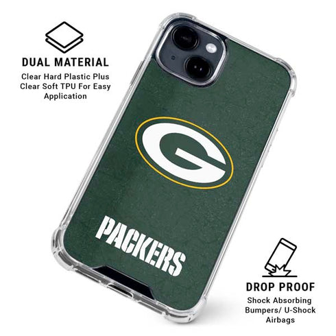NFL Green Bay Packers Distressed iPhone 15 Clear Case